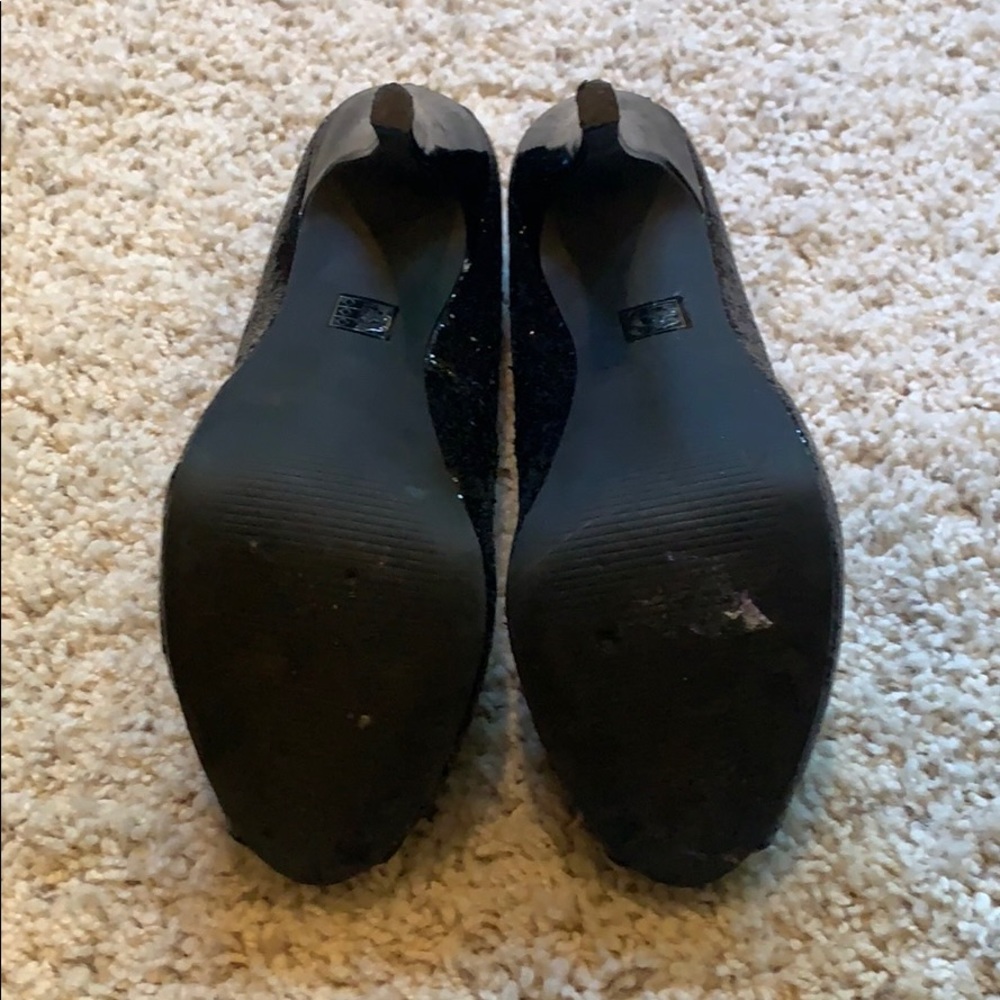 Peep Toe Platform Sequins Heels - image 4